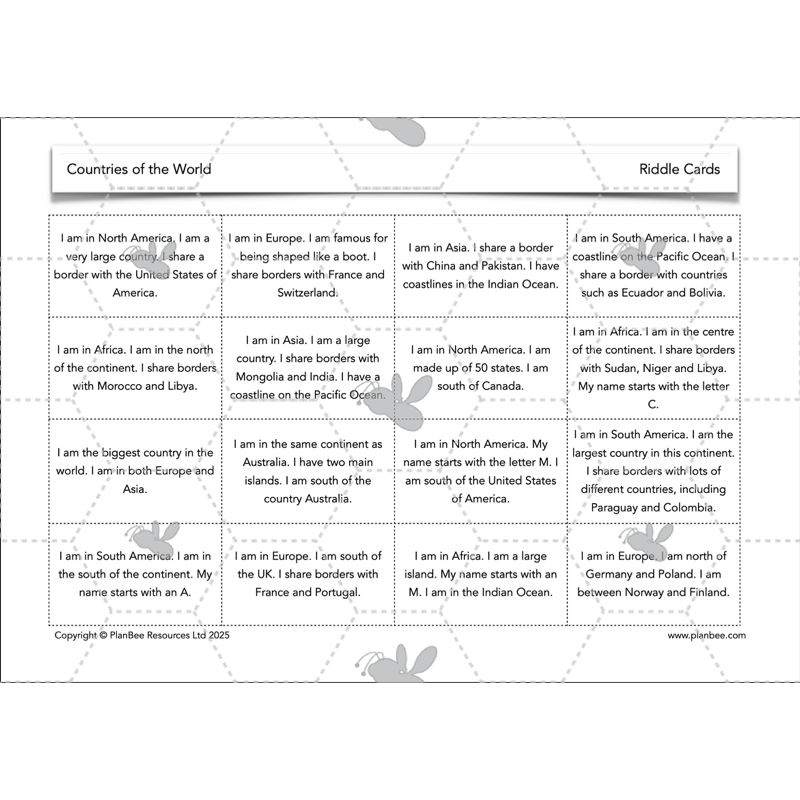 PlanBee Countries of the World | KS2 Geography Lessons PlanBee 