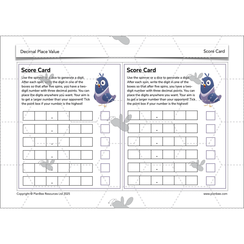 PlanBee Year 6 Decimal Place Value Maths Lessons by PlanBee