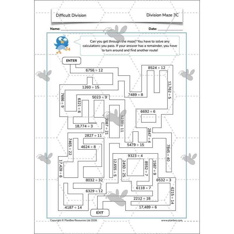 PlanBee Division Year 6 Maths Lessons and Worksheets by PlanBee