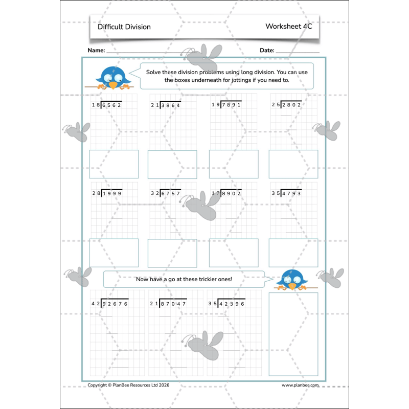 PlanBee Division Year 6 Maths Lessons and Worksheets by PlanBee