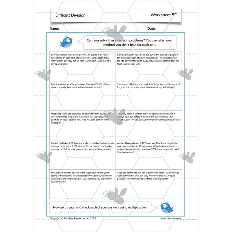PlanBee Division Year 6 Maths Lessons and Worksheets by PlanBee