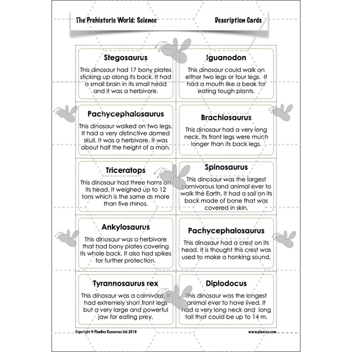 PlanBee Dinosaurs Topic KS2 Enrichment Lesson Pack
