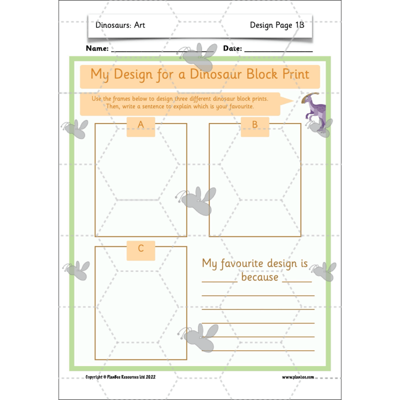 PlanBee Dinosaurs KS1 Topic Enrichment Lesson Pack