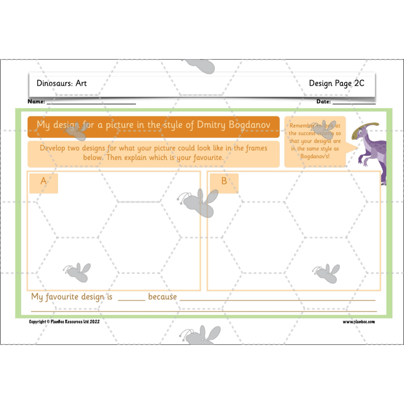 PlanBee Dinosaurs KS1 Topic Enrichment Lesson Pack