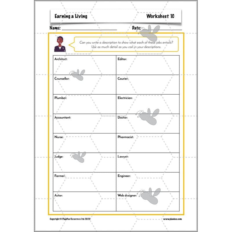 PlanBee Earning a Living: LKS2 Geography planning Year 3 & Year 4