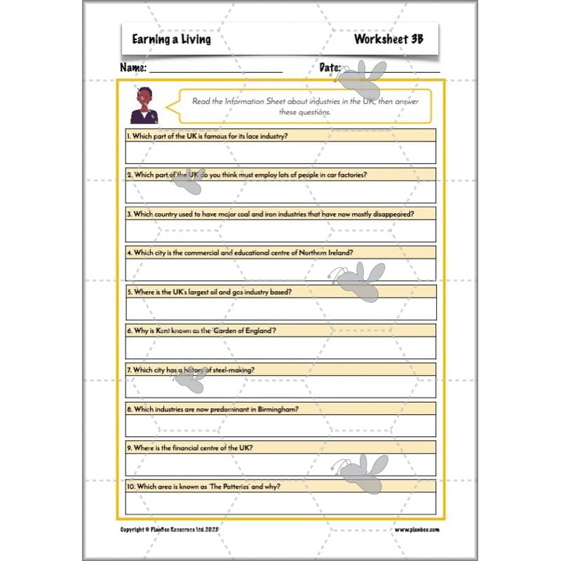 PlanBee Earning a Living: LKS2 Geography planning Year 3 & Year 4