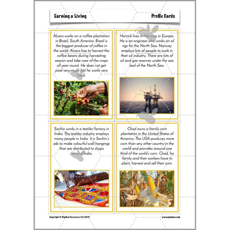 PlanBee Earning a Living: LKS2 Geography planning Year 3 & Year 4