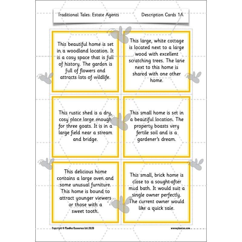 PlanBee FREE Mini-scheme | Traditional Tales: Estate Agents | KS1