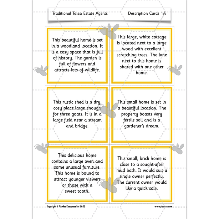PlanBee FREE Mini-scheme | Traditional Tales: Estate Agents | KS1