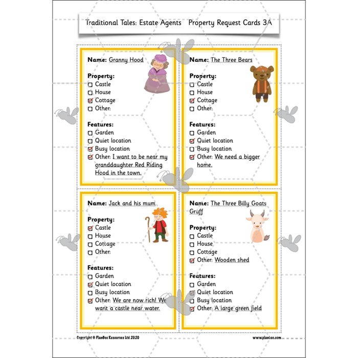 PlanBee FREE Mini-scheme | Traditional Tales: Estate Agents | KS1