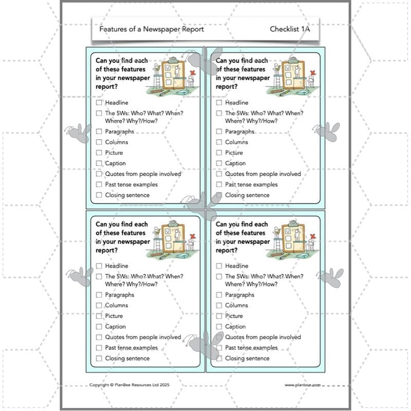 PlanBee Features of a Newspaper Report KS2 Lesson Pack | PlanBee