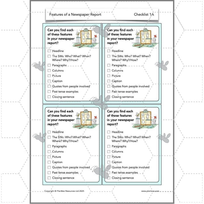 PlanBee Features of a Newspaper Report KS2 Lesson Pack | PlanBee