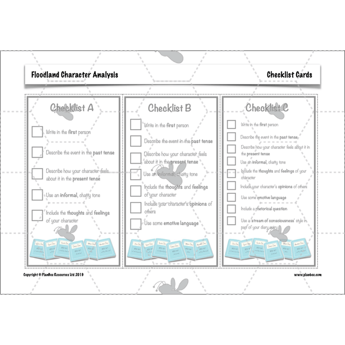 PlanBee Floodland: Character Analysis KS2 | English Lesson Pack