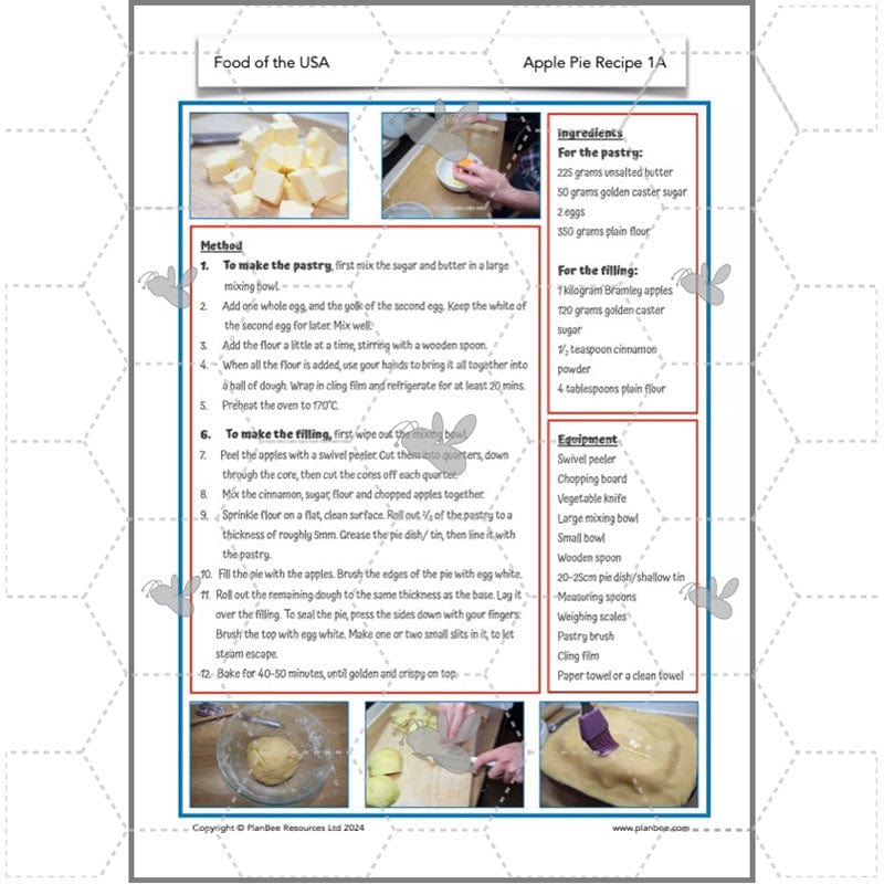 PlanBee Food of the USA KS2 DT Cookery Lessons by PlanBee