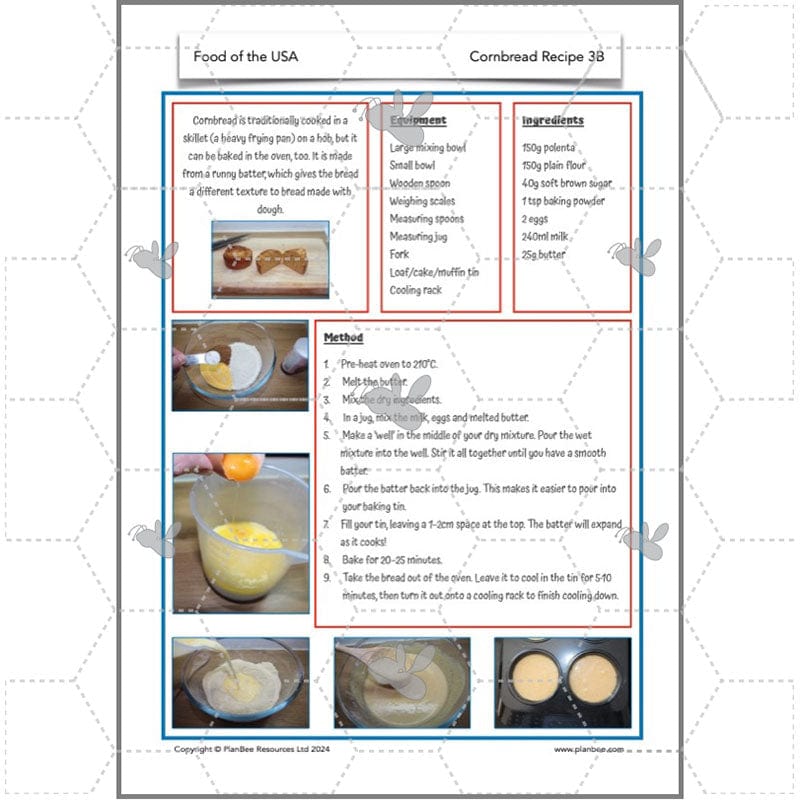 PlanBee Food of the USA KS2 DT Cookery Lessons by PlanBee