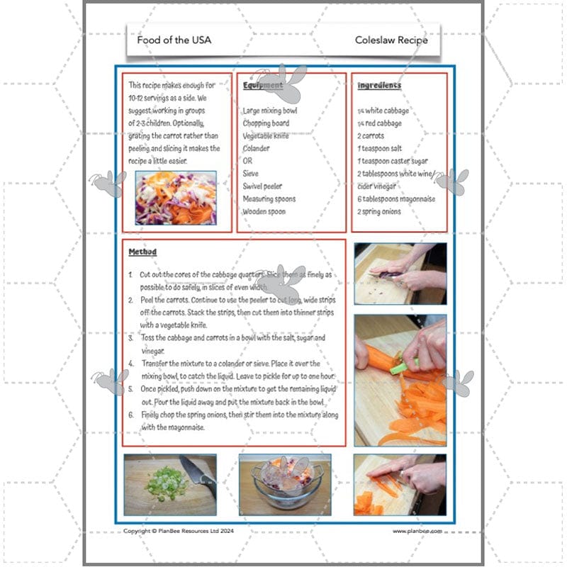 PlanBee Food of the USA KS2 DT Cookery Lessons by PlanBee