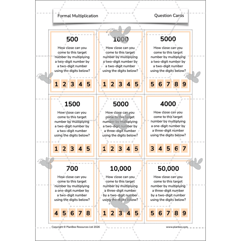 PlanBee Formal Multiplication Year 5 Maths Lessons by PlanBee