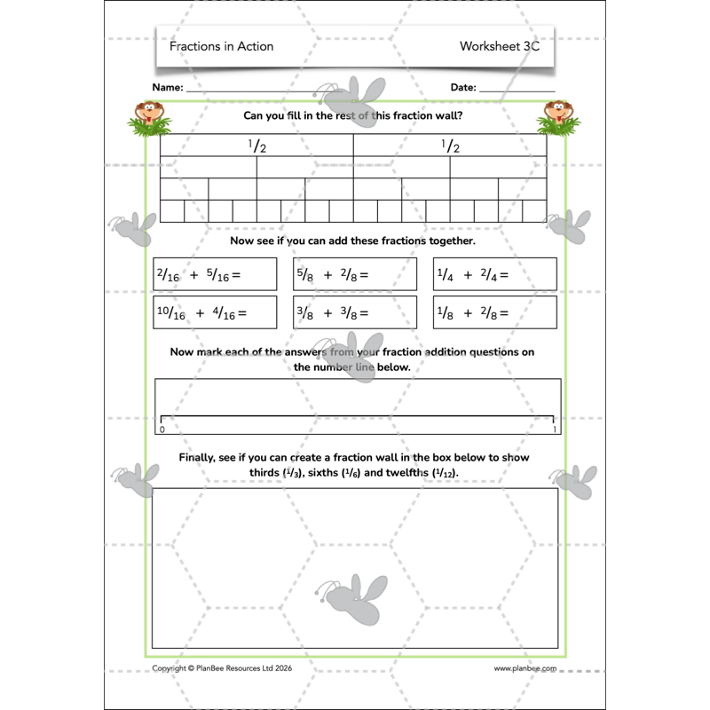 PlanBee Fractions in Action: Year 3 Fractions Planning by PlanBee