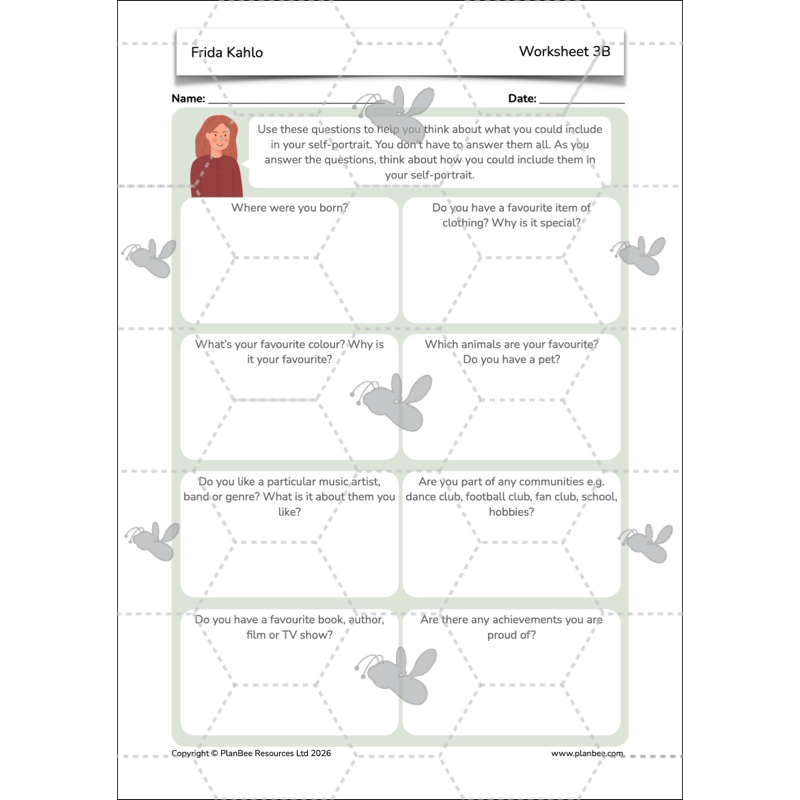 PlanBee KS2 Frida Kahlo for Kids Art Lesson Pack by PlanBee