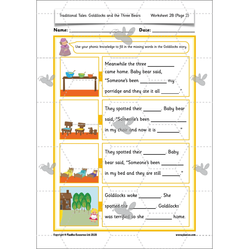 PlanBee Traditional Tales: Goldilocks | KS1 English Pack