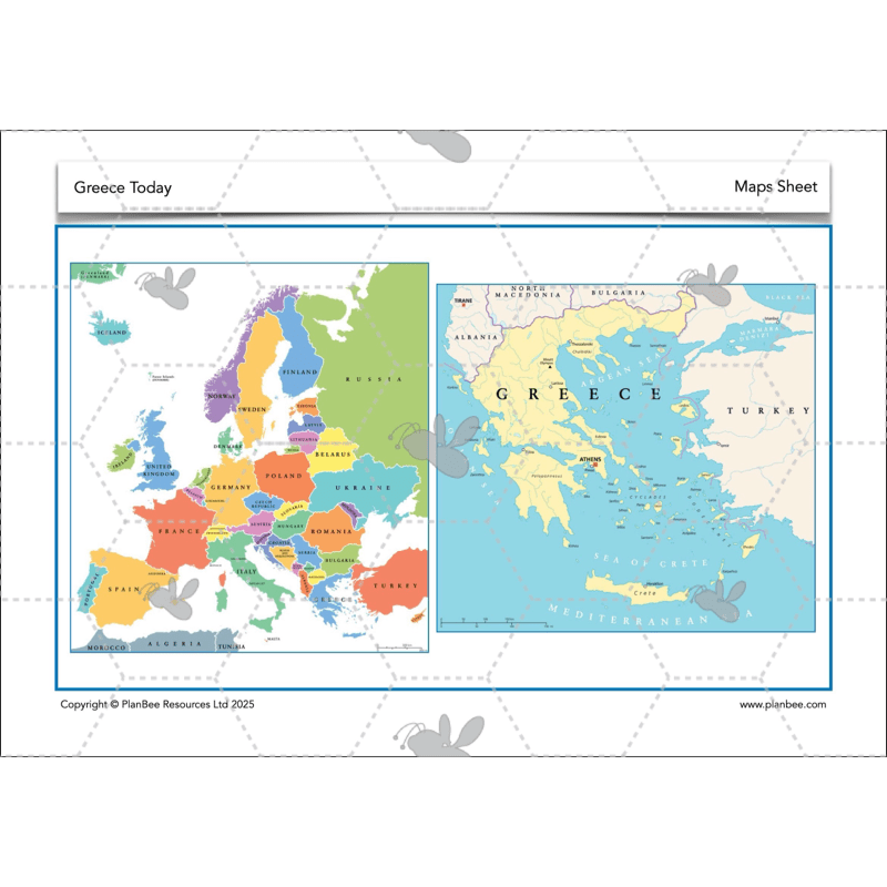 PlanBee Greece Today | KS2 Geography Lesson Pack