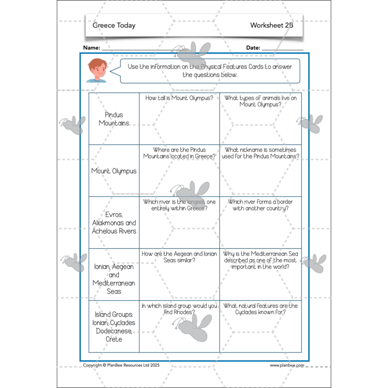 PlanBee Greece Today | KS2 Geography Lesson Pack
