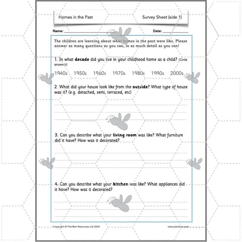 PlanBee KS1 Homes in the Past History Lesson Pack by PlanBee