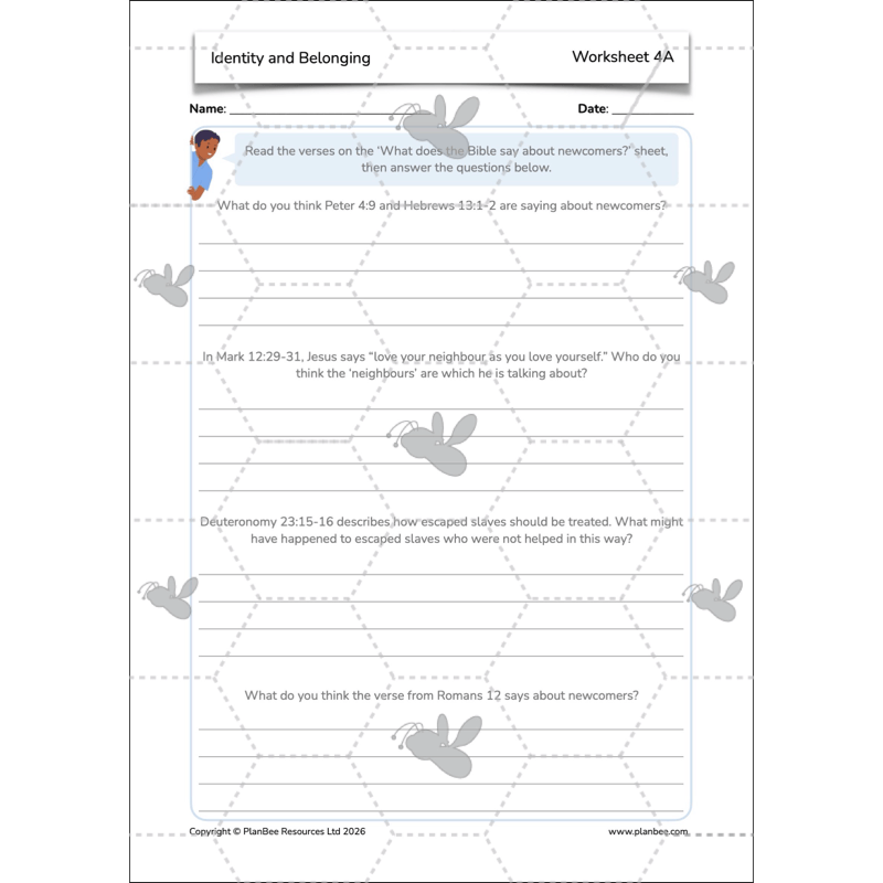 PlanBee Identity and Belonging Year 4 KS2 RE Lesson Pack by PlanBee