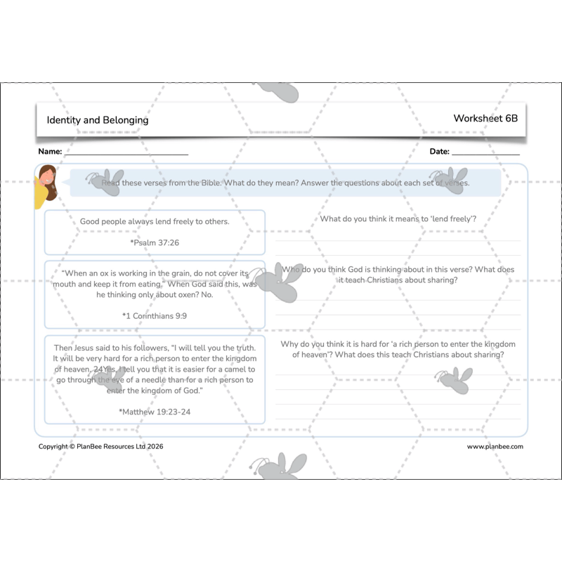 PlanBee Identity and Belonging Year 4 KS2 RE Lesson Pack by PlanBee