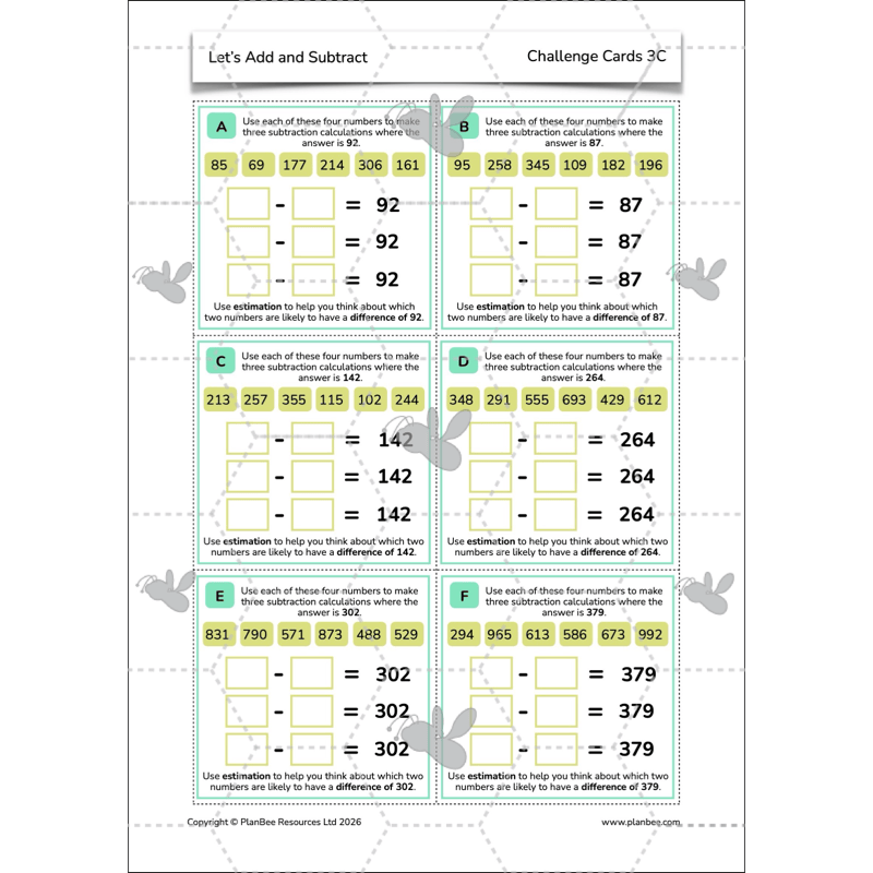 PlanBee Let's Add and Subtract Year 3 Maths Lessons by PlanBee