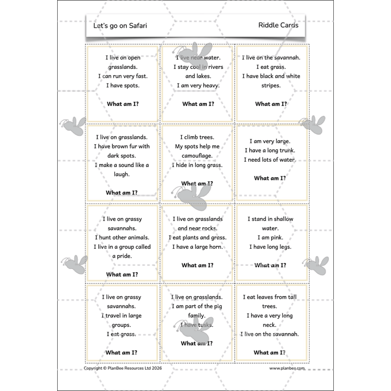 PlanBee Let's go on Safari | Kenya KS1 Geography Lesson Pack