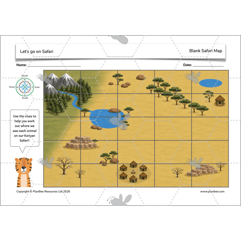 PlanBee Let's go on Safari | Kenya KS1 Geography Lesson Pack