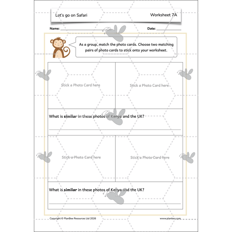 PlanBee Let's go on Safari | Kenya KS1 Geography Lesson Pack