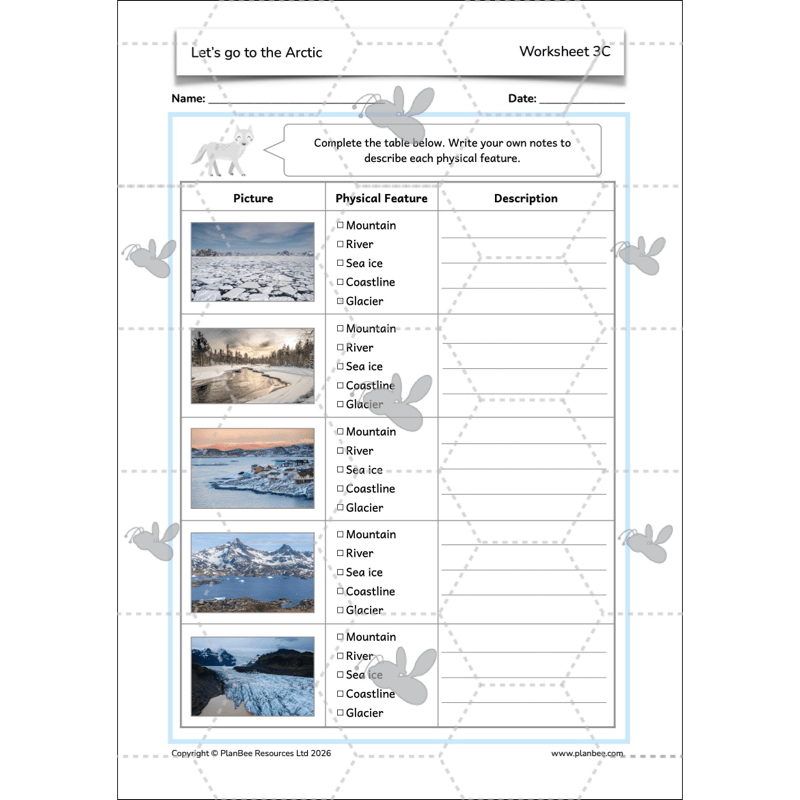 PlanBee Let's go to the Arctic KS1 Geography Lesson Pack