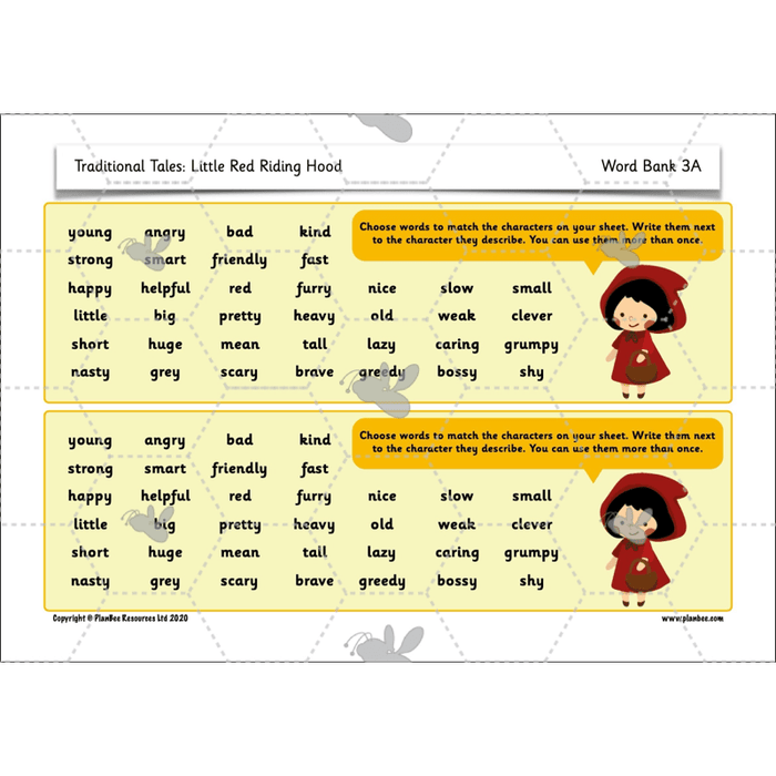 PlanBee Traditional Tales: Little Red Riding Hood | KS1 English Pack