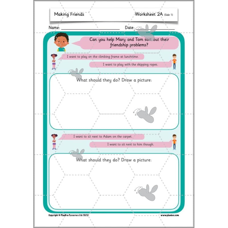 PlanBee Making Friends PSHE KS1 lessons by PlanBee