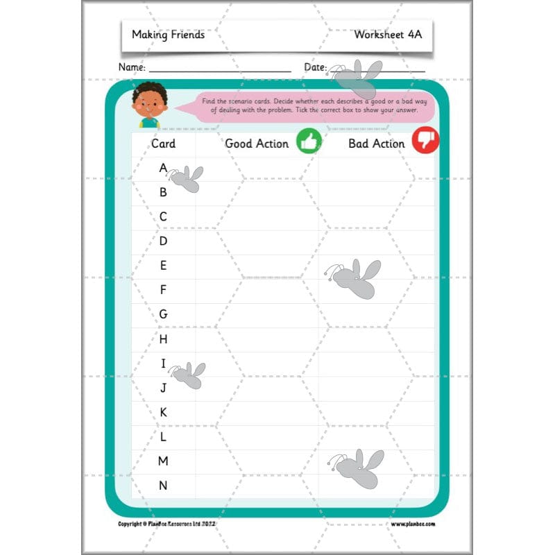 PlanBee Making Friends PSHE KS1 lessons by PlanBee