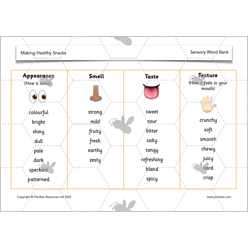 PlanBee Making Healthy Snacks | KS1 DT Lesson Pack