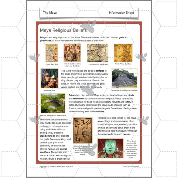 PlanBee KS2 Ancient Maya Civilisation Topic Lessons by PlanBee