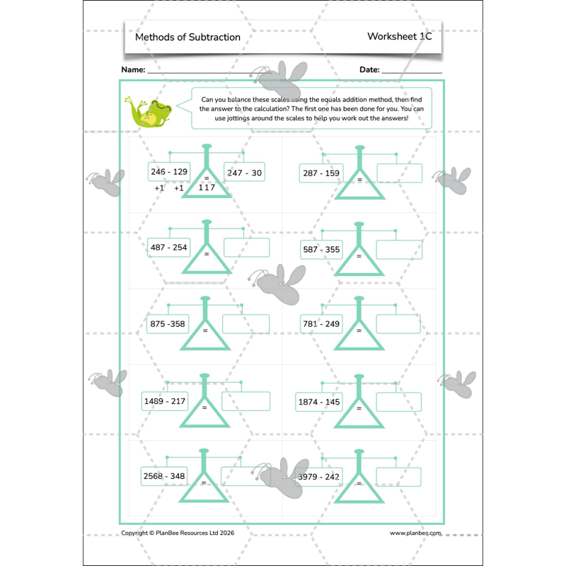 PlanBee Methods of Subtraction Year 4 Maths Lessons by PlanBee