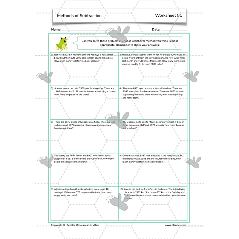 PlanBee Methods of Subtraction Year 4 Maths Lessons by PlanBee