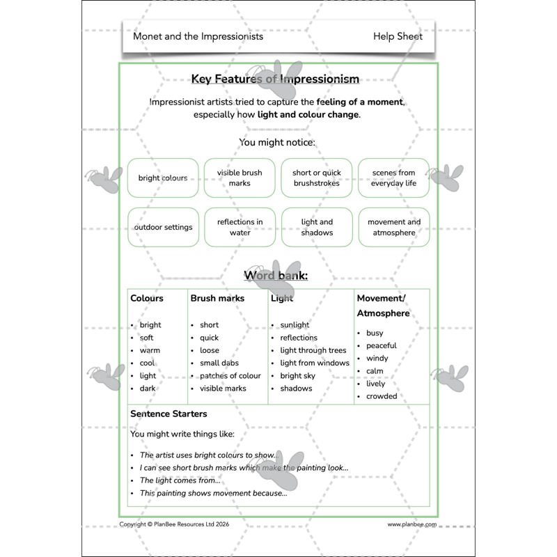 PlanBee Monet and the Impressionists | KS2 Art Lessons