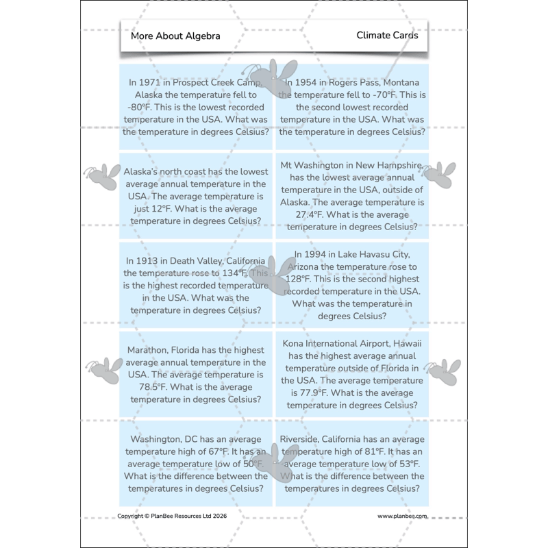 PlanBee More About Algebra Year 6 algebra worksheets by PlanBee