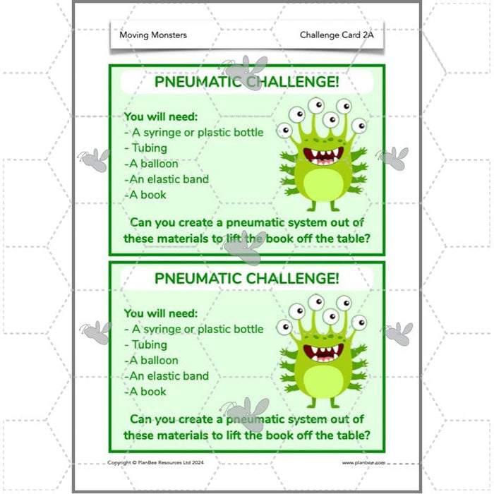 PlanBee Moving Monsters Year 3 KS2 Pneumatics Lessons by PlanBee