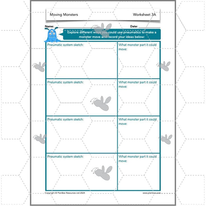 PlanBee Moving Monsters Year 3 KS2 Pneumatics Lessons by PlanBee