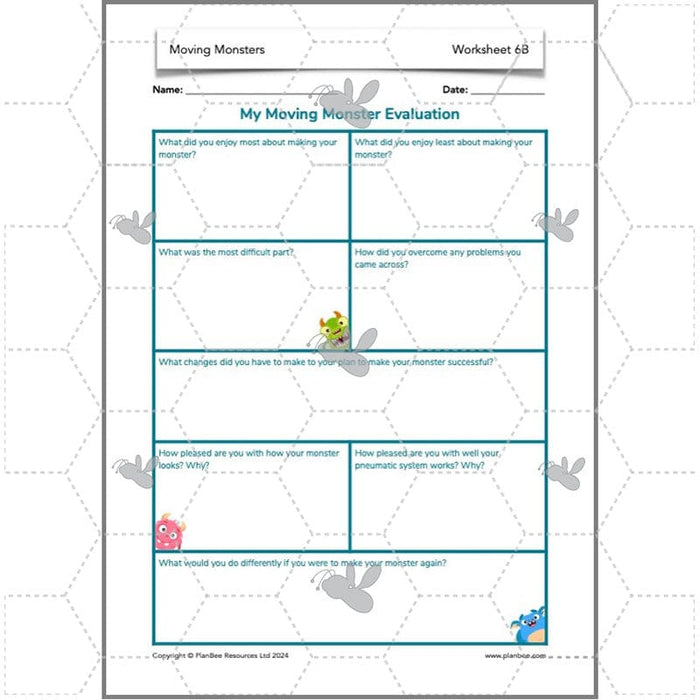 PlanBee Moving Monsters Year 3 KS2 Pneumatics Lessons by PlanBee