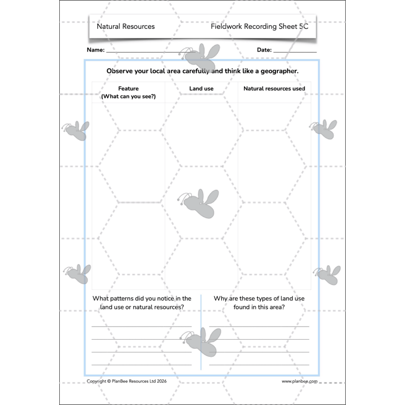 PlanBee Natural Resources KS2 Geography Lesson Pack