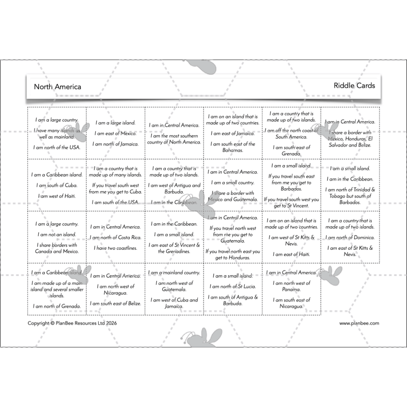 PlanBee North America KS2 Geography Lesson Pack