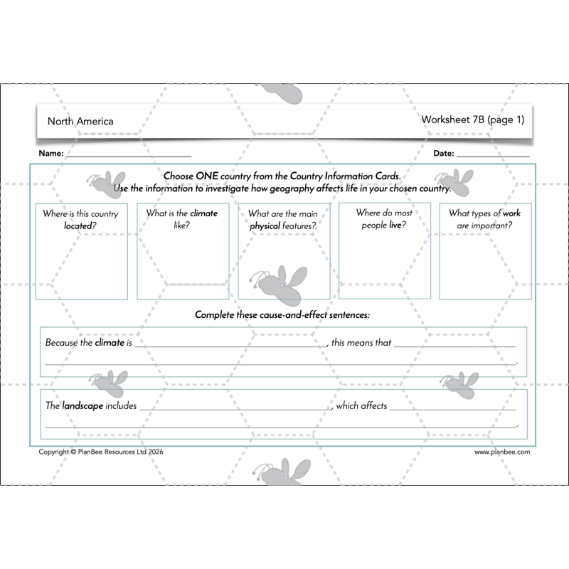 PlanBee North America KS2 Geography Lesson Pack