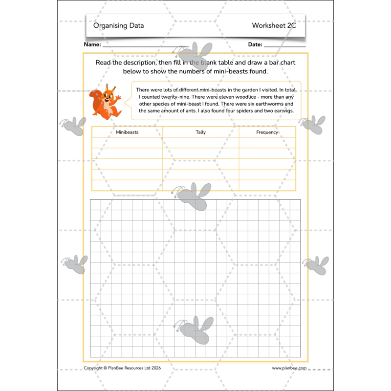 PlanBee Year 3 Statistics Organising Data PlanBee Maths Lesson